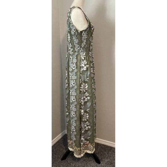 Vintage‎ Faith Smocked Tank Dress Boho Hippie Beach Multi Print XL - Picture 6 of 16